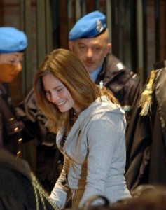 UW student Amanda Knox defends a charge of Murder in and Italian courtroom
